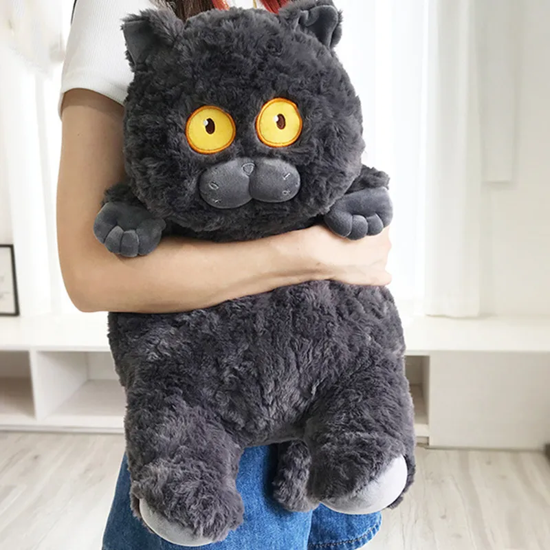 

40cm Black Cat Stuffed Plush Toys Yellow White Cat Animal Plushie Dolls Home Bed Pillow Children Plush Toy Birthday Gift