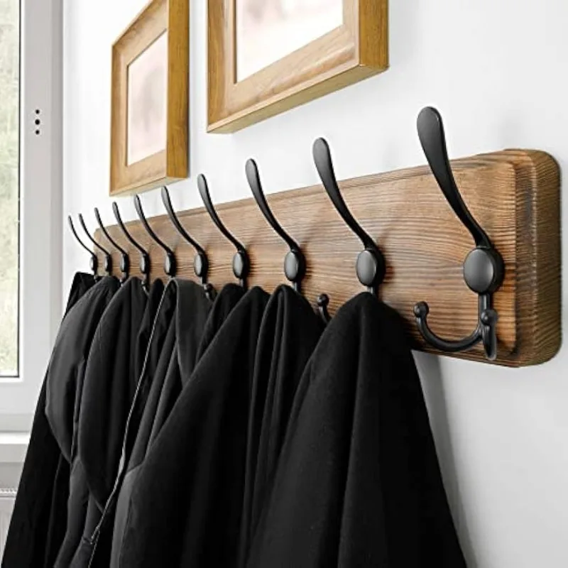 

SKOLOO Rustic Large Coat Rack Wall Mount: 38.3'' Long Coat Rack for Wall, Wood Hook, Farmhouse Coat Hanger for Hanging Jacket