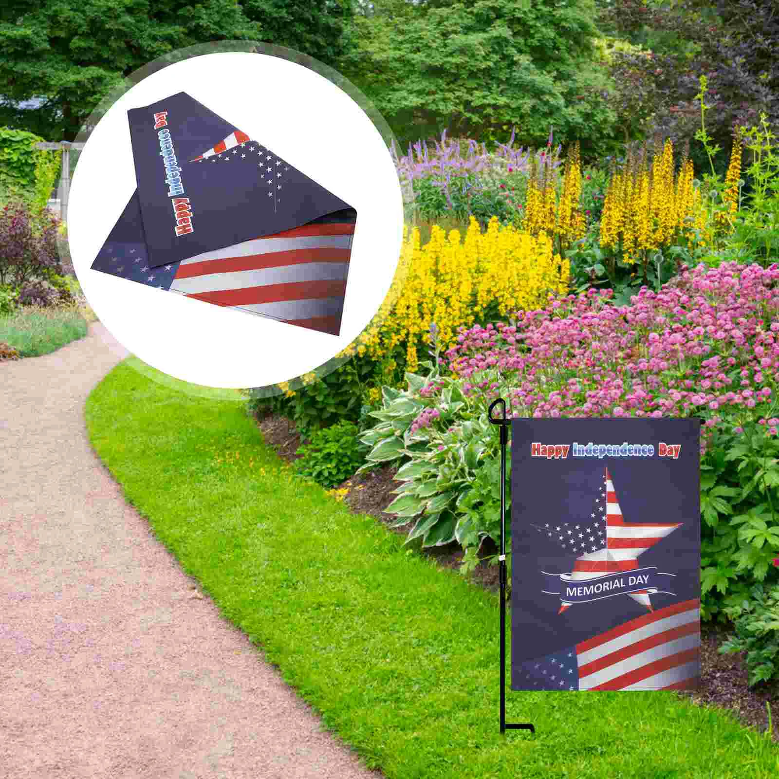 

1Pc Independence Day Garden Banner Outdoor Yard Decoration Home Printing Flag