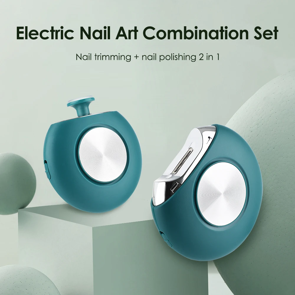

2 in 1 Electric Nail Set Smart Manicure Nail Clipper Scissors Nail Polisher Trimmer Nail Grinder Nail Polishing Nail Trimming