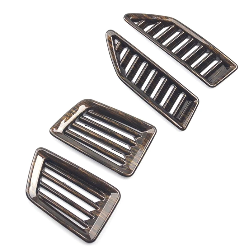 

For Ford Ranger Everest Endeavor 2015-2021 Car Air Conditioning Dashboard Outlet Vent Cover Trim Accessories, Wood Grain