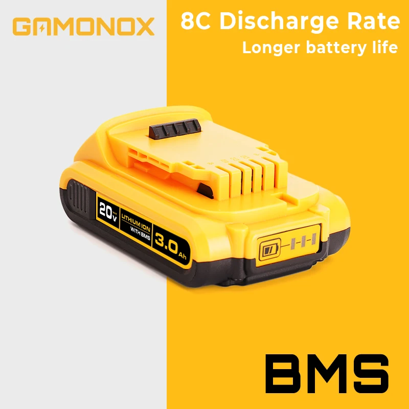 Аккумулятор Gamonox 3 Ач для электроинструментов Dewalt 18 в 20 перезаряжаемые аксессуары