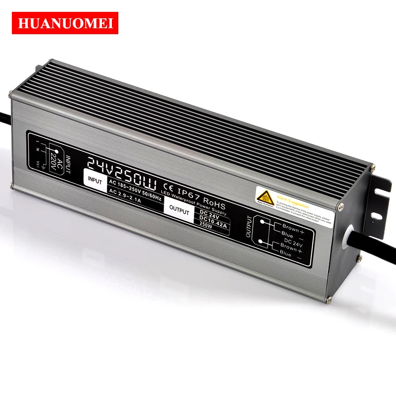 DC24V 250W Водонепроницаемый источник питания 24V Светодиодный драйвер IP67 Алюминий AC