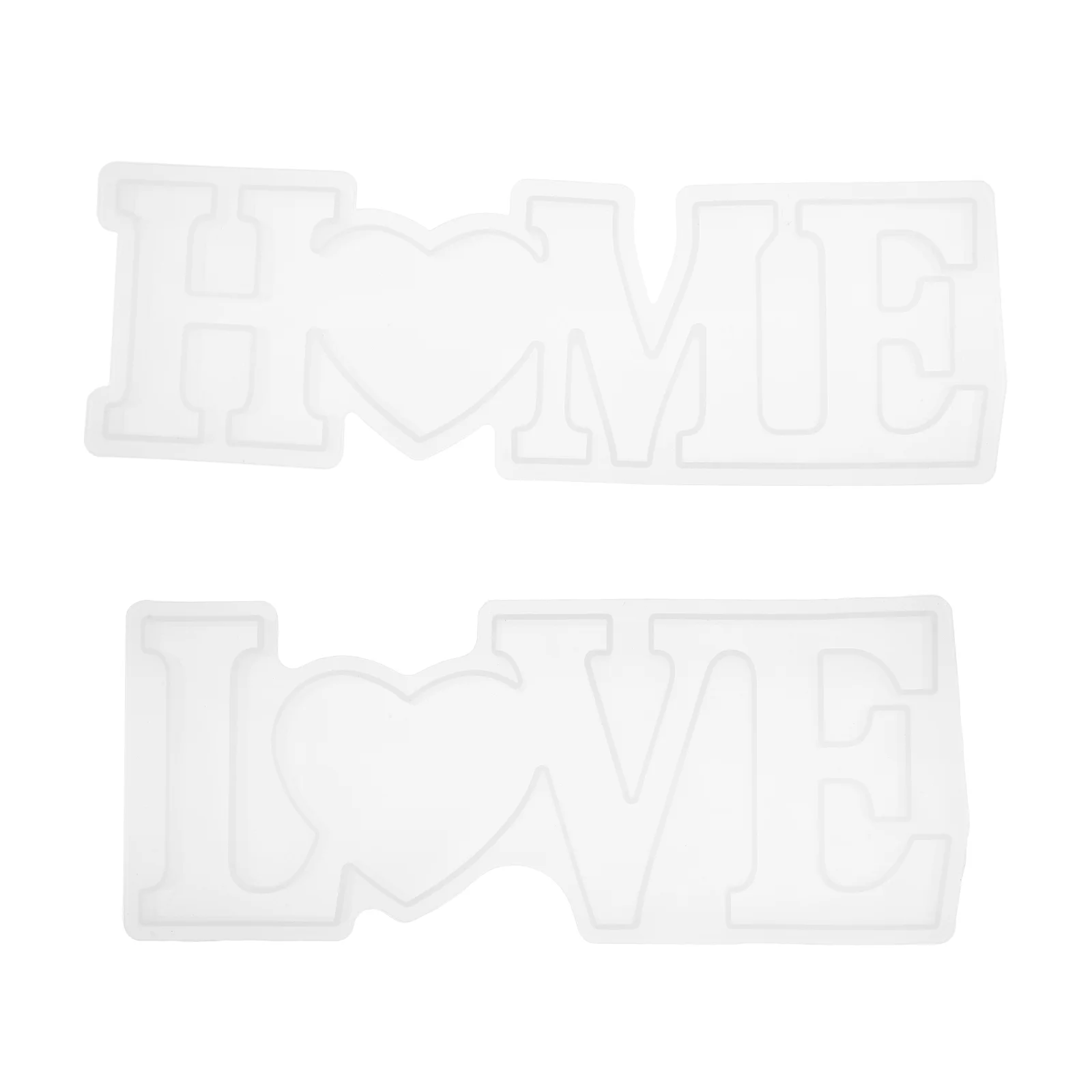 

2Pcs Silicone Molds DIY Epoxy Mold Non-stick Silicone Molds Letters Silicone Mold for Family Friends