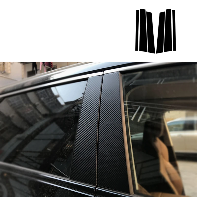 

For Volvo XC90 2015-2021 Carbon Fiber Protect Sticker Exterior Window BC Center Pillar Trim Strips Car Sticker Car Accessories