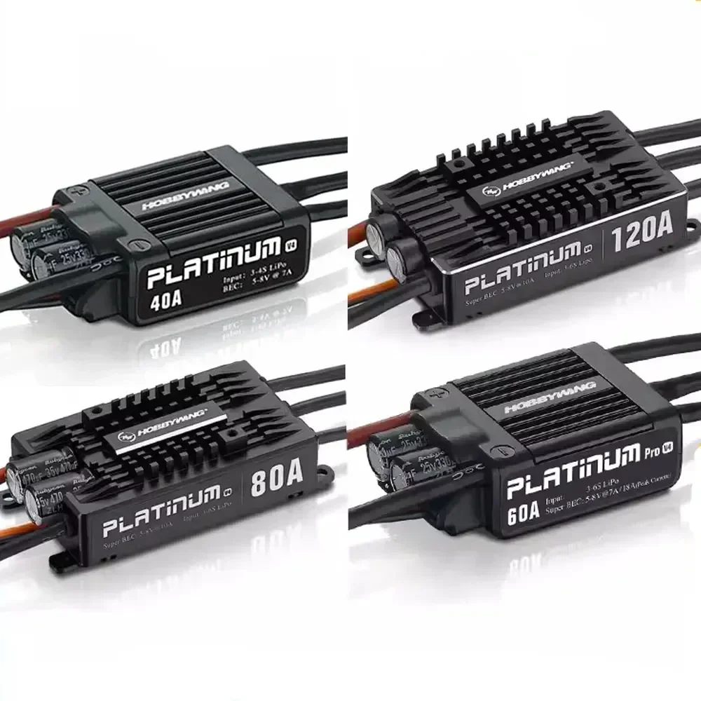 Фото Контроллер скорости VoltSHobbywing Platinum V4 25A 40A 60A 80A 120A ESC, 3-6S, бесщеточный, с BEC 5V/8A для радиоуправляемых самолетов и моделей с фиксированным крылом №5