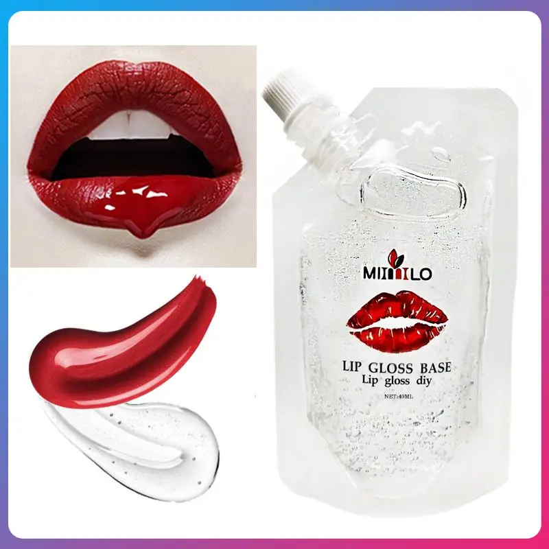 

40ml DIY Lip Gloss Bas Moisturizing Clear Non-stick Lipstick Raw Material Gel Liquid Lipgloss Base Oil Handmade Lip Makeup TSLM1