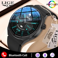 lige new amoled smartwatch sport fitness tracker watches heart rate sleep alarm clock nfc door unlock bluetooth call smart watch