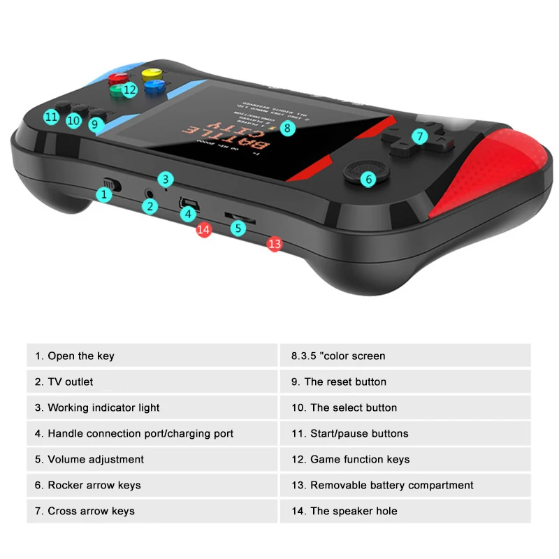 Retro Video Game Console Handheld Gaming Player Portable 3.5 inch Screen Players Electronic Gamepad Built in 500 |
