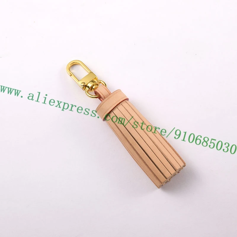 Top Grade Genuine Cowhide Leather Tassel Bag Charm Handbag Decoration Hanging Key Holder Handbag Ornament