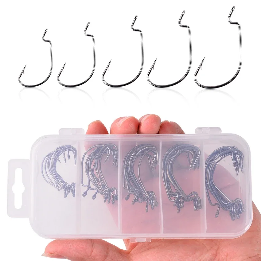 50 шт. червячный рыболовный крючок с широким зазором