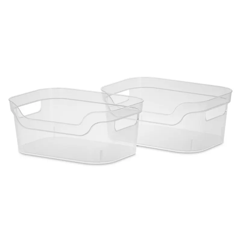 

Open Bin Plastic, Clear, Set of 16