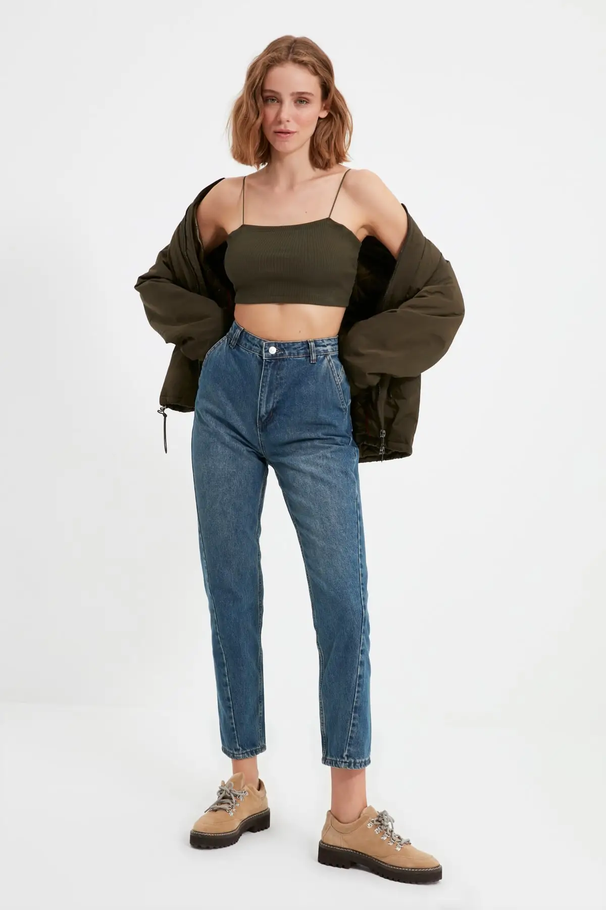 

Trendyol Stitch Detail High Waist Bootcut Jeans TWOAW22JE0786