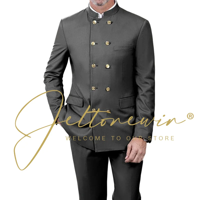 Men's Suits Elegant Slim Fit Male Blazer Peak Lapel Latest 2-Piece (Jacket+Pants) Terno Masculino Completo Trajes Para Hombre