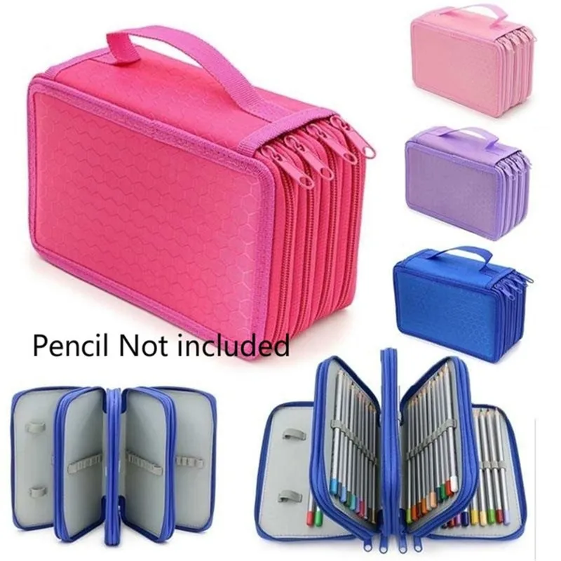 

72 Holes 4 Layers Handy PU Leather Storage Case School Supplies Large Capacity Pencil Bag For Student Gift Art Supplies