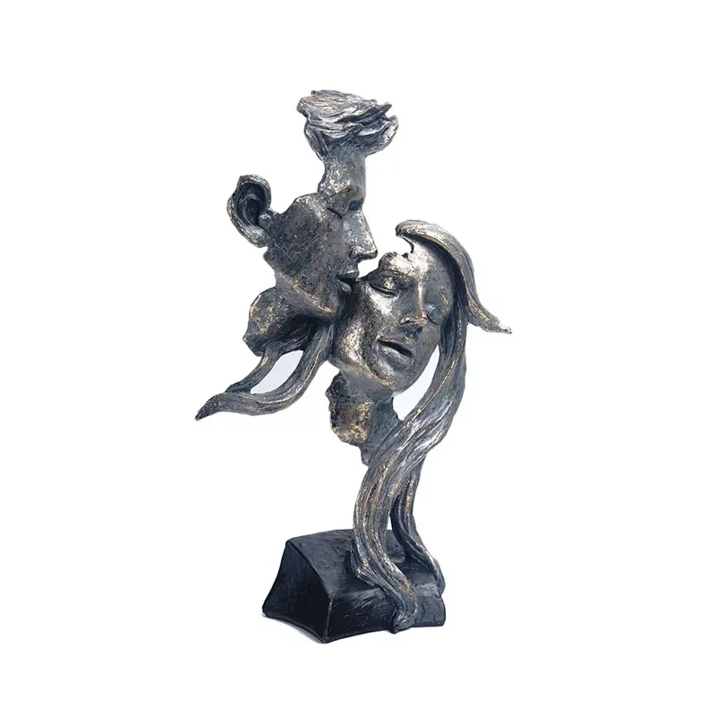 

Полимерная статуя для двоих, Скандинавская модель маски, фигурка, офисные украшения, настольное украшение для гостиной, аксессуары для дома