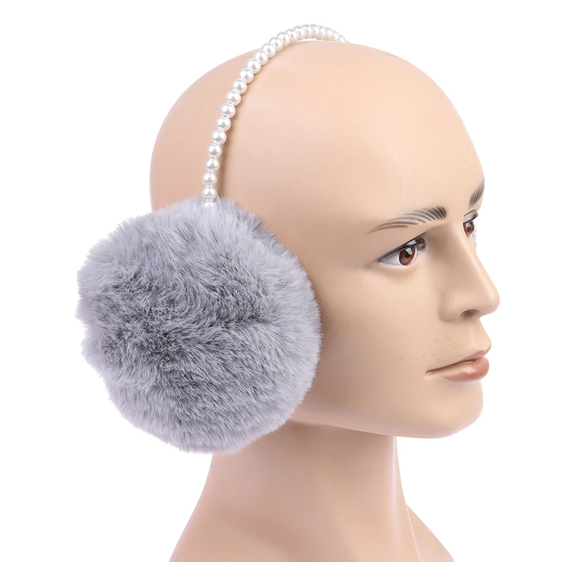

Novelty Pearl Winter Earmuffs Women Fur Earmuff Ear Warmers Girls Imitation Rabbit Plush Warm Ear Muff Ear Hair Accessories
