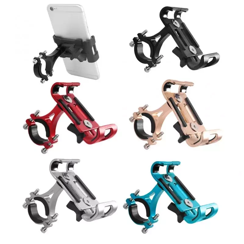 

Metal Bike Phone Holder Aluminum Alloy Anti-slip Motorbike Bracket GPS Clip Universal Bicycle Phone Stand for All Smartphones