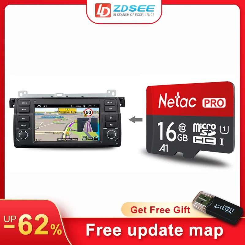 16GB GPS Sygic map for BMW E46 car radio android Navigation Maps free update micro SD card Europe spain middle east - купить по