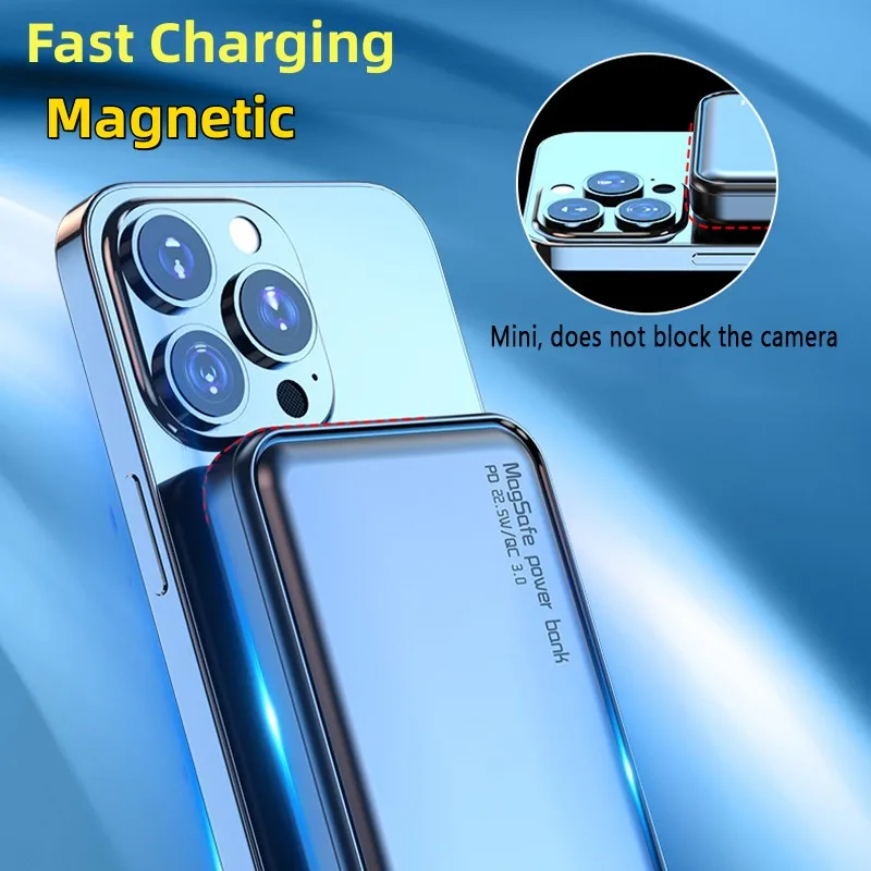 

Magnetic 10000mAh Power Bank PD22.5W Fast Charger Mini Portable Powerbank Wireless Chargers for iPhone 14 13 12PRO MAX Xiaomi 12