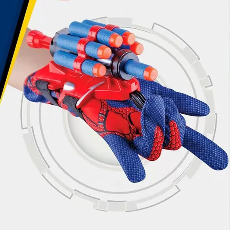 

Новинка игрушки Marvel Человек-паук Герой Мстителей 1 шт. перчатка на запястье Запуск Аниме фигурки героев кавайные модели детские рождественс...