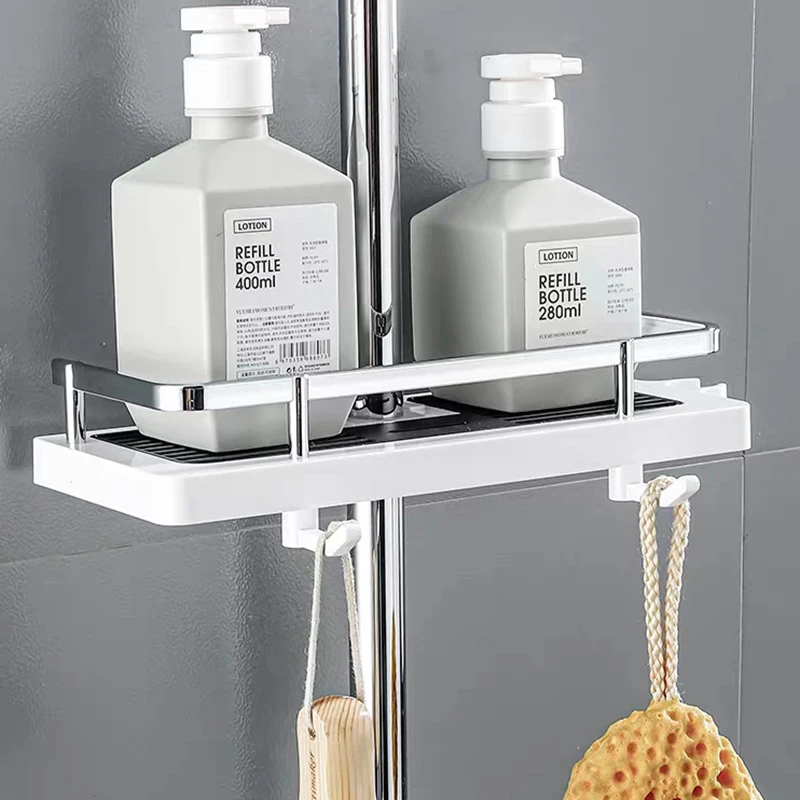 

Shower Storage Holder Rack Organizer Bathroom Shelf Shampoo Tray Stand No Drilling Floating Shelf For Wall Household Item Rack