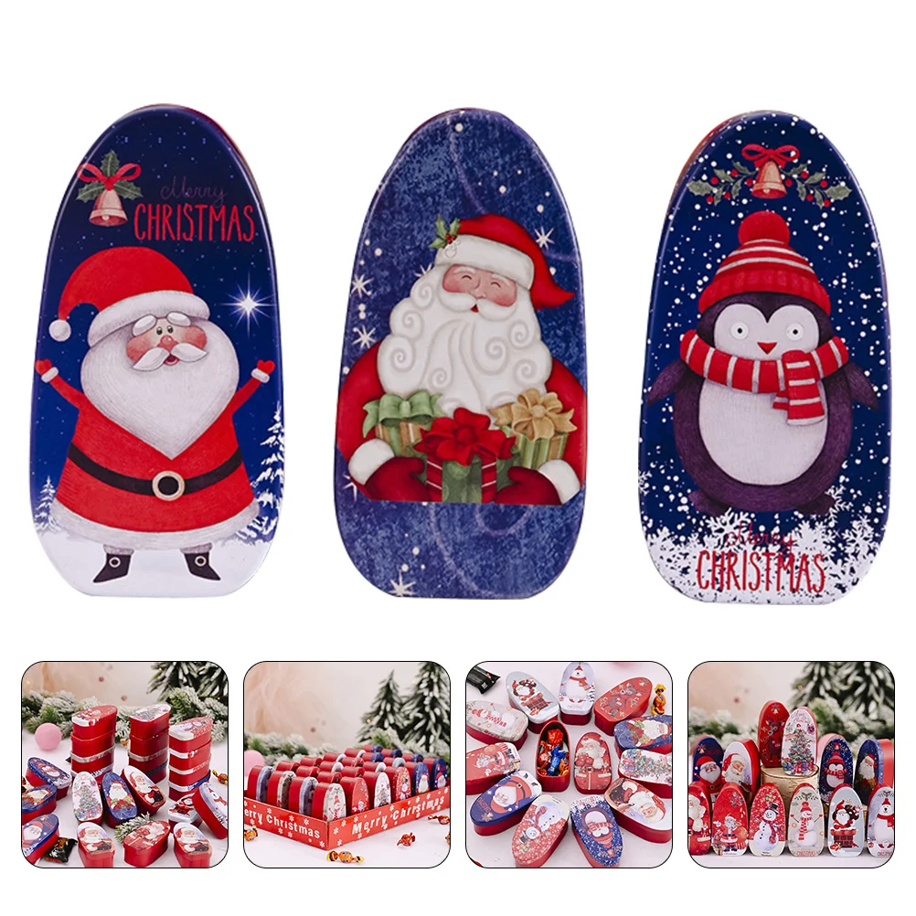 

Candy Christmas Box Tin Gift Boxes Packing Party Suppliescontainers Crafts Cookie Treat Tea Wrap Holiday Container Metal