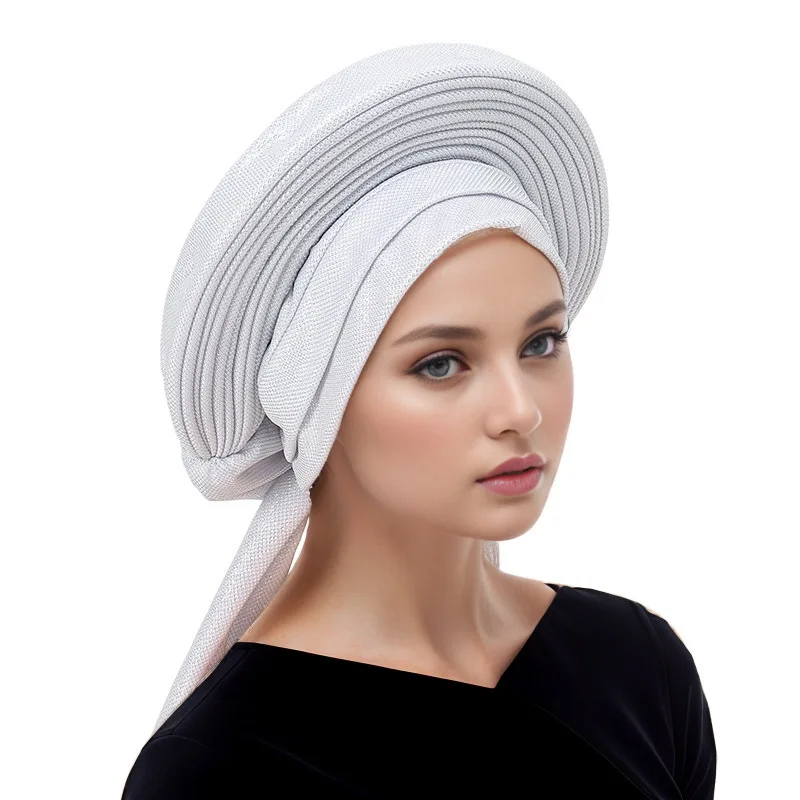 Новые высококачественные африканские головные уборы тюрбан в нигерийском стиле