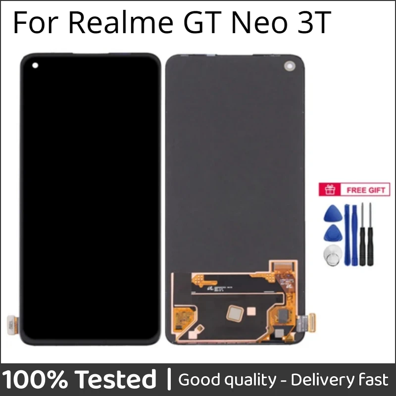 

ЖК-дисплей 6,62 дюйма AMOLED и TFT для Realme GT Neo 3T RMX3372, ЖК-дисплей, сенсорная панель, дигитайзер для GT Neo3T RMX3371 lcd
