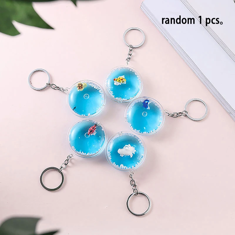 

1PC Cute Whale Key Chain For Car Keys Turtle Dolphin Fish Ocean Accessories Keychain Pendant Keyring For Women Random Color