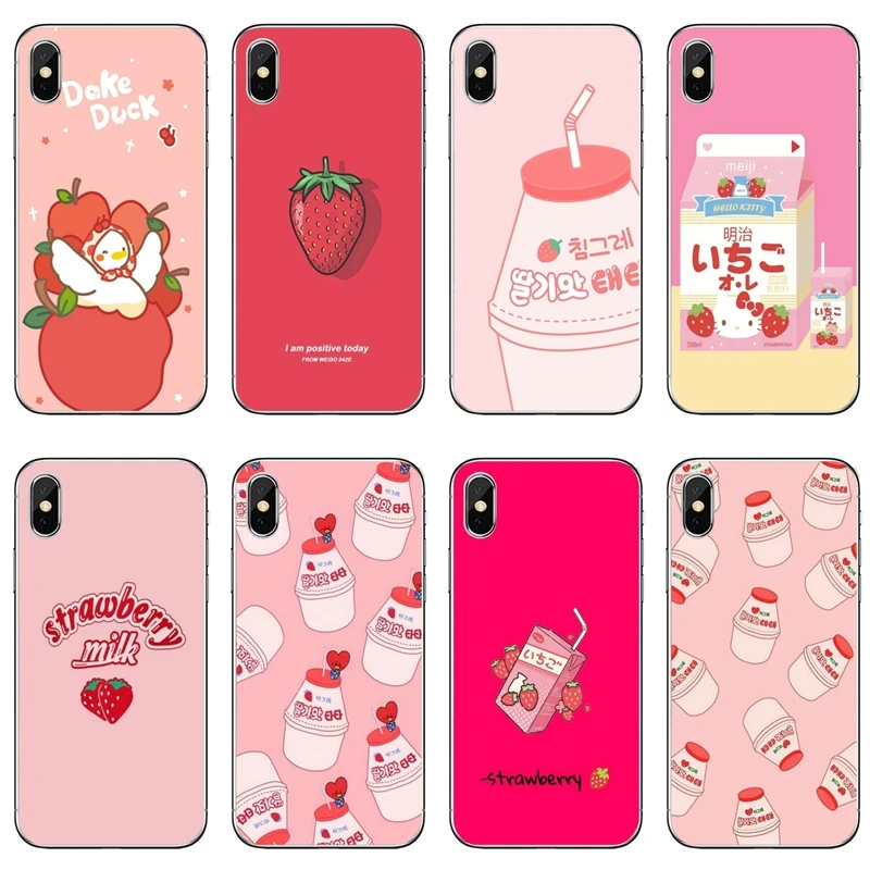 Чехол для телефона Kawaii японская клубника молоко Samsung Galaxy M30 A20E A21S A12 A10 J8 J7 J5 Pro J6 J4