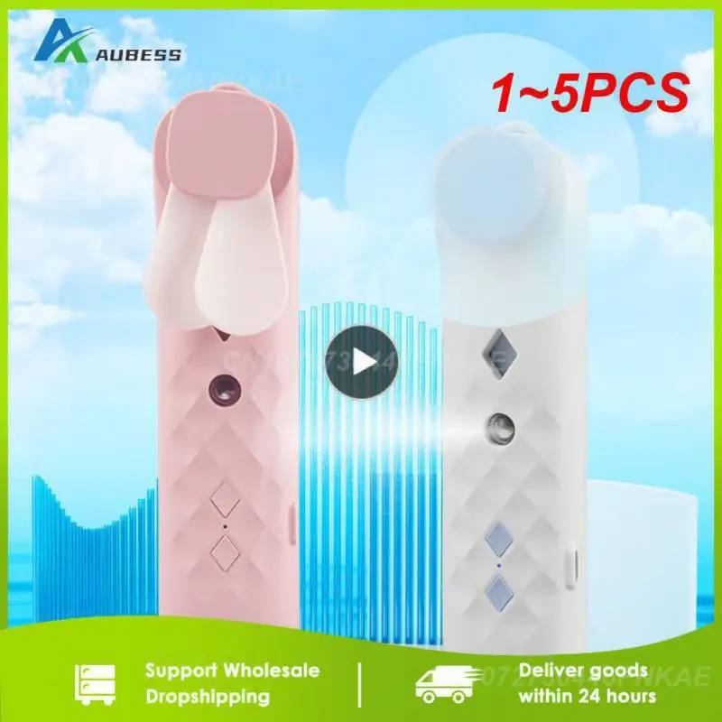 

1~5PCS In 1 Portable Mini Fan Humidifier USB Rechargeable Handheld Fan Water Spray Mist Fan Face Steamer Air Conditioner Cooling