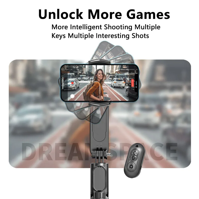 Mobile Phone Gimbal Stabilizer With Fill Light Bluetooth Wireless Remote Smartphone Video Shooting Vlog Selfie Stick For IOS