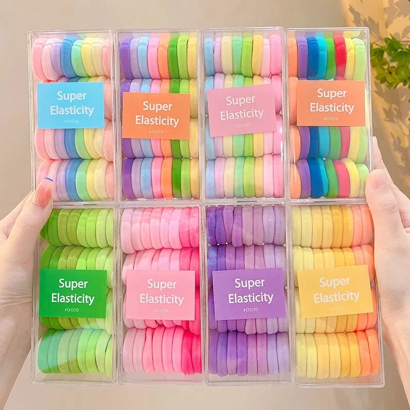 

32pcs Girls Solid Color Big Rubber Band Ponytail Holder Gum Headwear Elastic Hair Bands Korean Girl Hair Accessories Ornaments