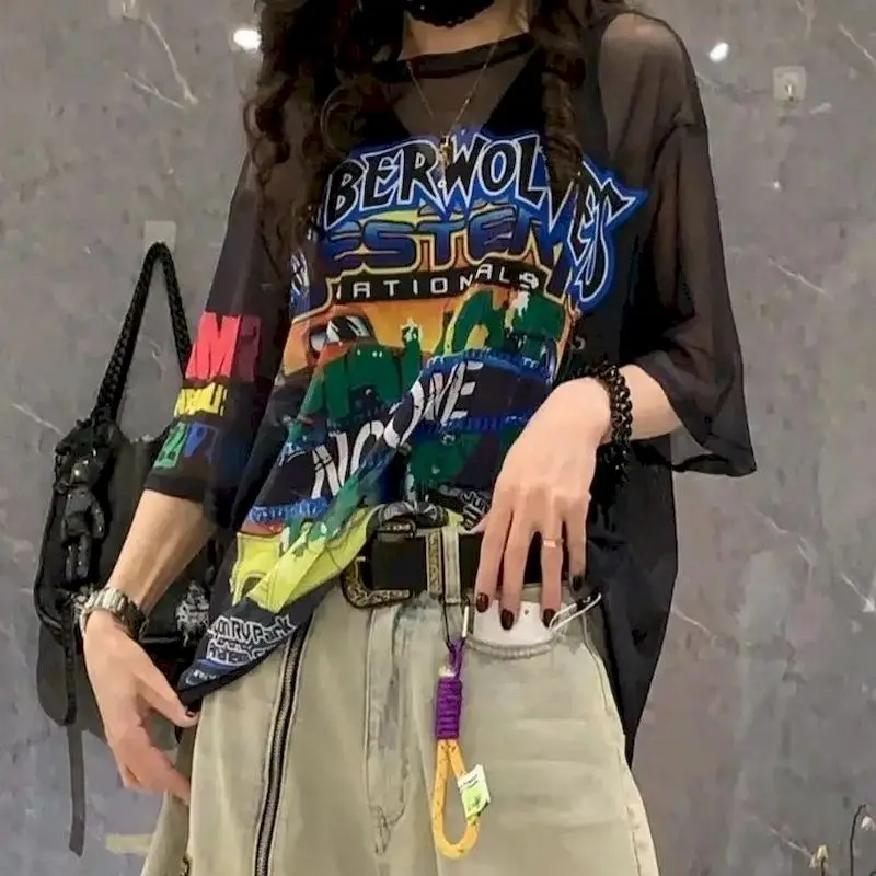 Повседневные женские футболки с мультяшным принтом футболка надписью модные