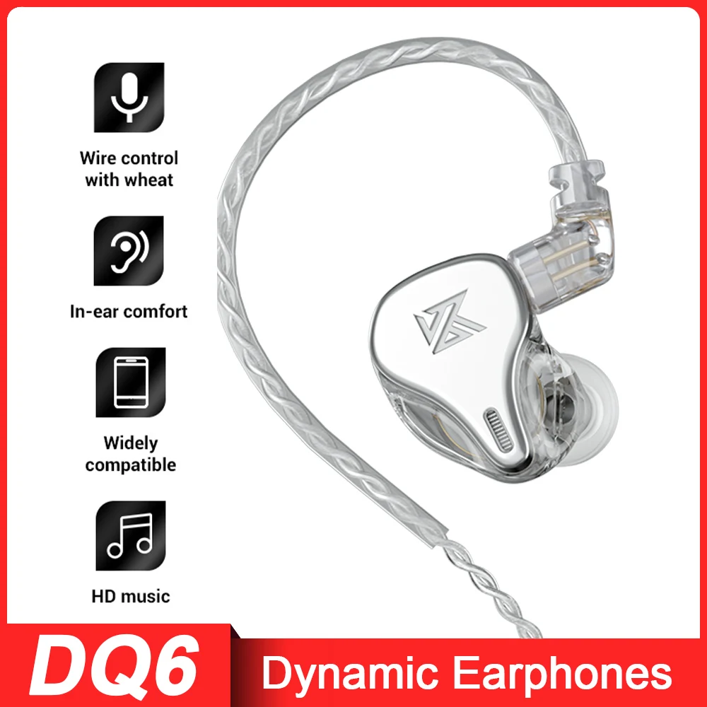 

KZ DQ6/ZS3/ZSTX Dynamic Driver Earphone Bass HIFI Earbuds In-Ear Monitor Noise Cancelling Music Sport Earphones Headset With Mic
