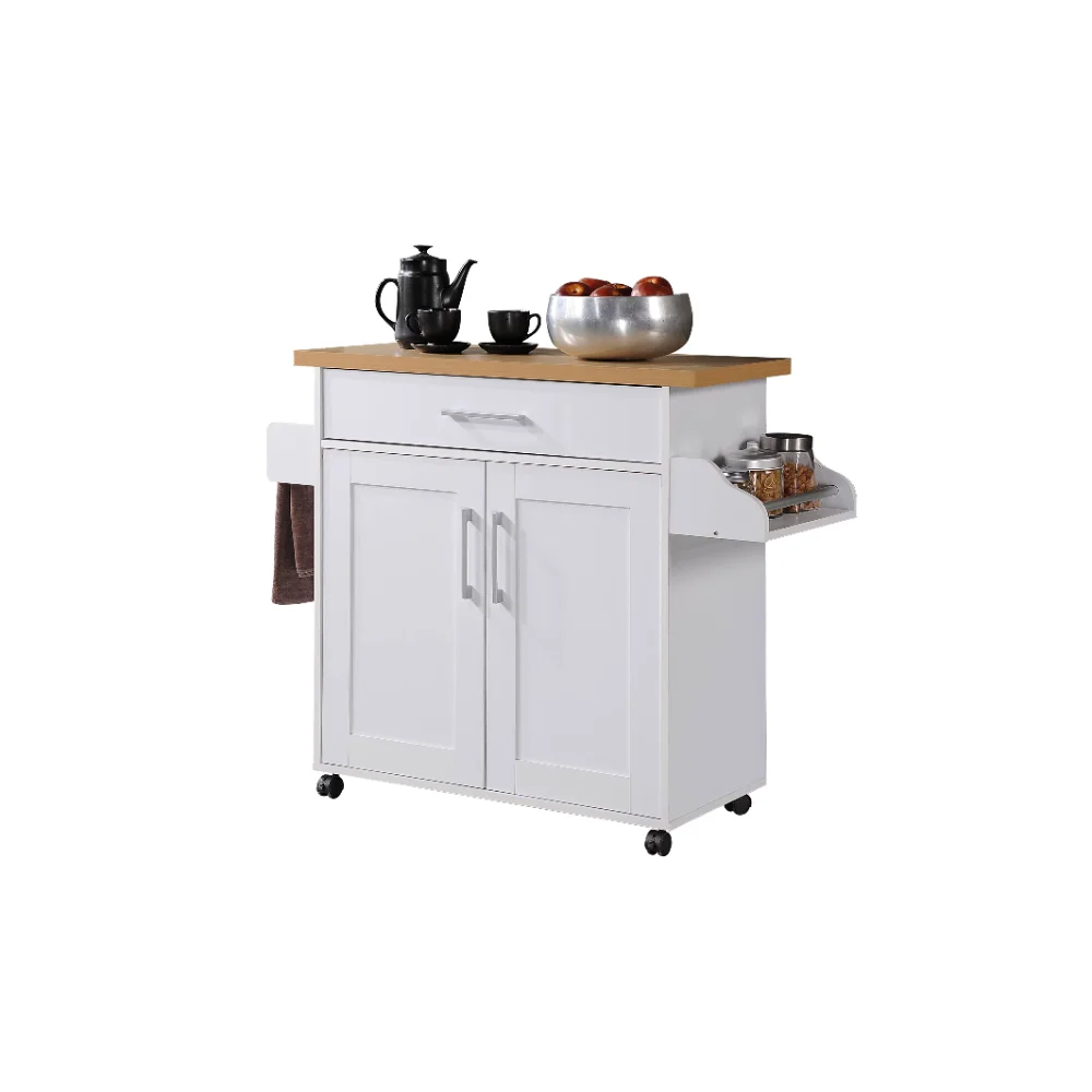 

BOUSSAC Kitchen Cart with Spice Rack Plus Towel Holder,kitchen Island Table ,Kitchen Cart，Kitchen Islands & Trolleys