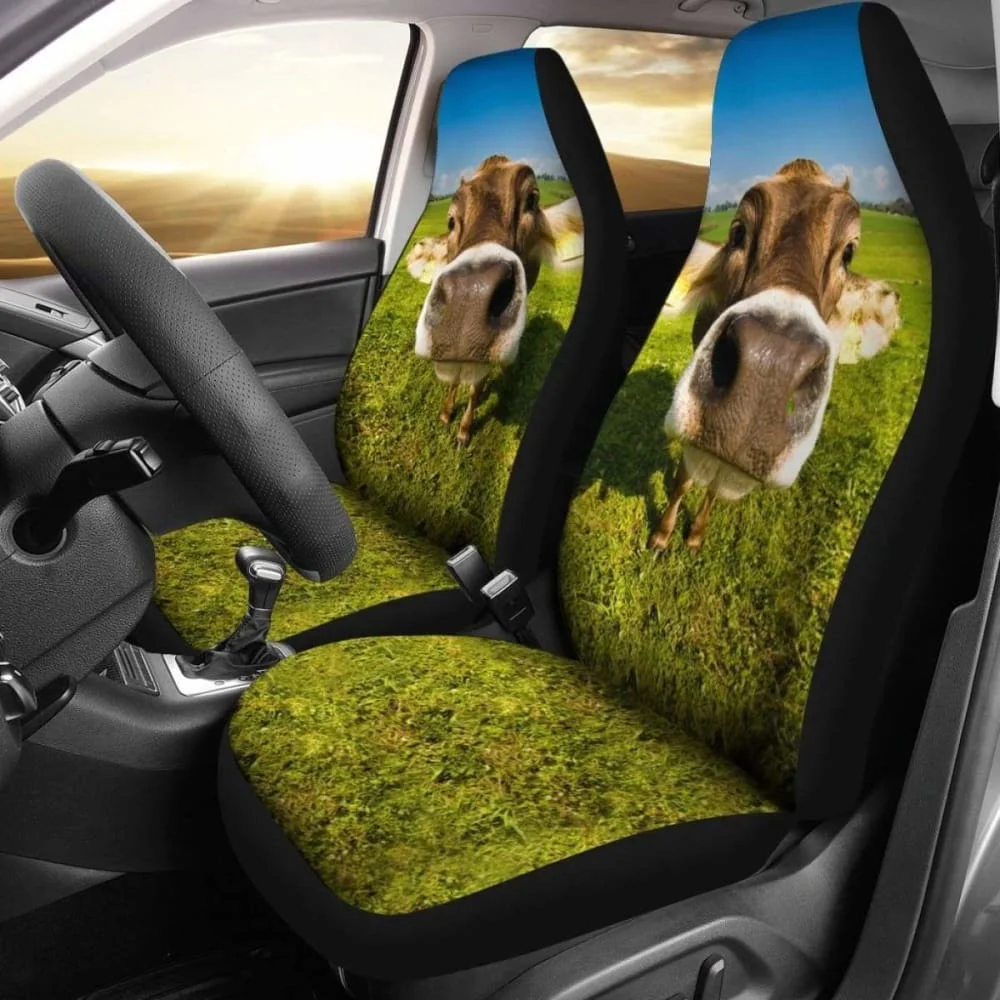 

Cute Cow Car Seat Covers 144730,Pack of 2 Universal Front Seat Protective Cover