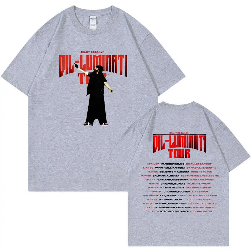 Футболка Diljit Dosanjh Dil-Luminati 2024 Мужская винтажная Модная хлопковая футболка оверсайз
