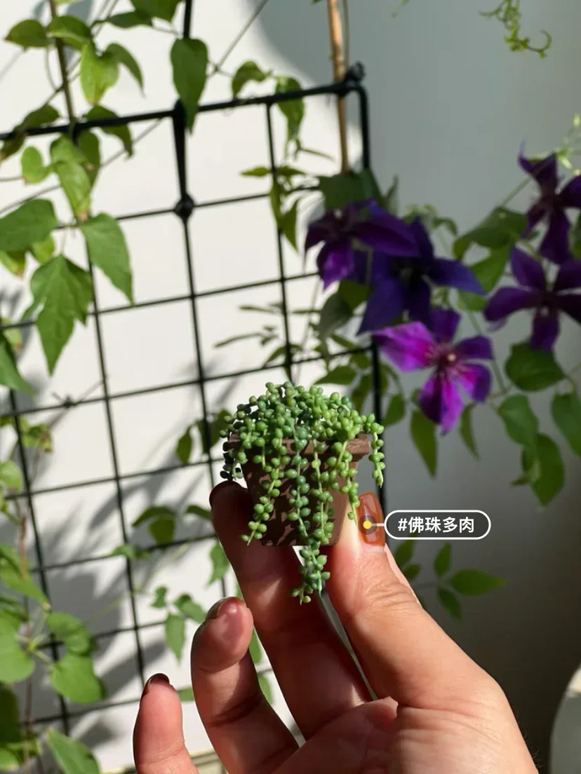Фото miniaturowe kwiaty glina zielona roślina róża Fleshiness Model lalki bukiet ślubny scena impreza dekoracja pokoju akcesoria do domku dla lalek №3