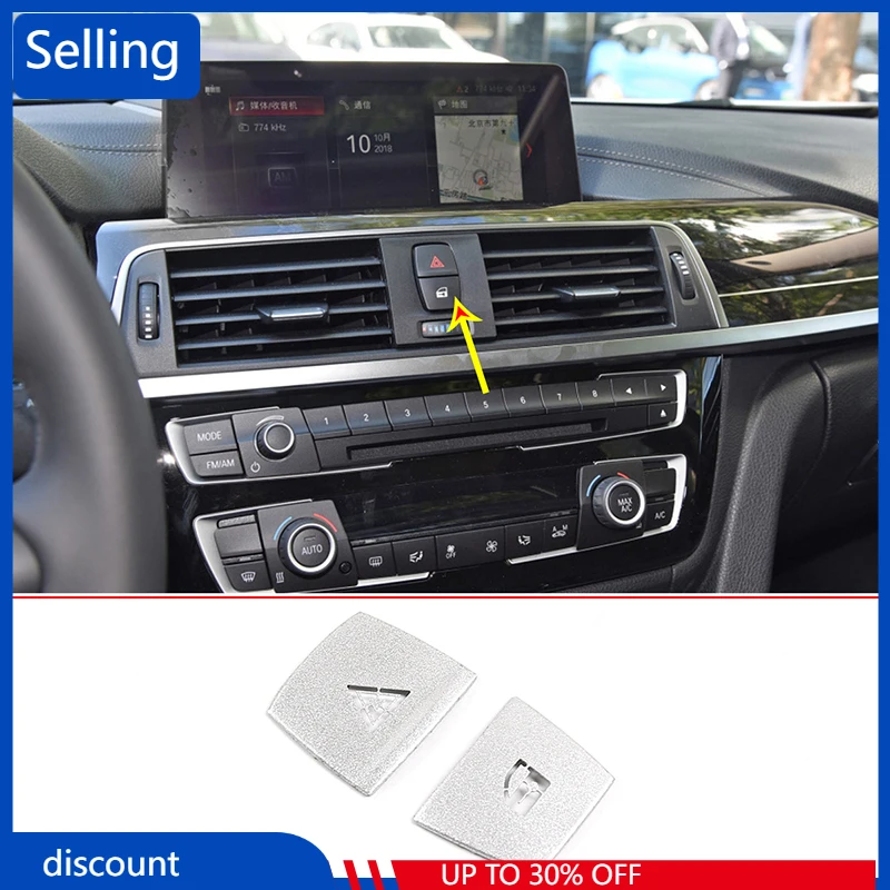 

Central Control Double Flashing Button Stickers Emergency Light Switch Sequins For BMW 3 Series GT/3 4 Series 13-19 Accessories