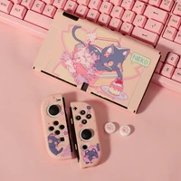 sakura neko cat switch oled protective shell pink soft cover shell ns game console housing for nintendo switch oled accessories