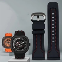 rubber watch band for men friday waterproof sweat proof diesel watch chain 28mm black orange watch accessories