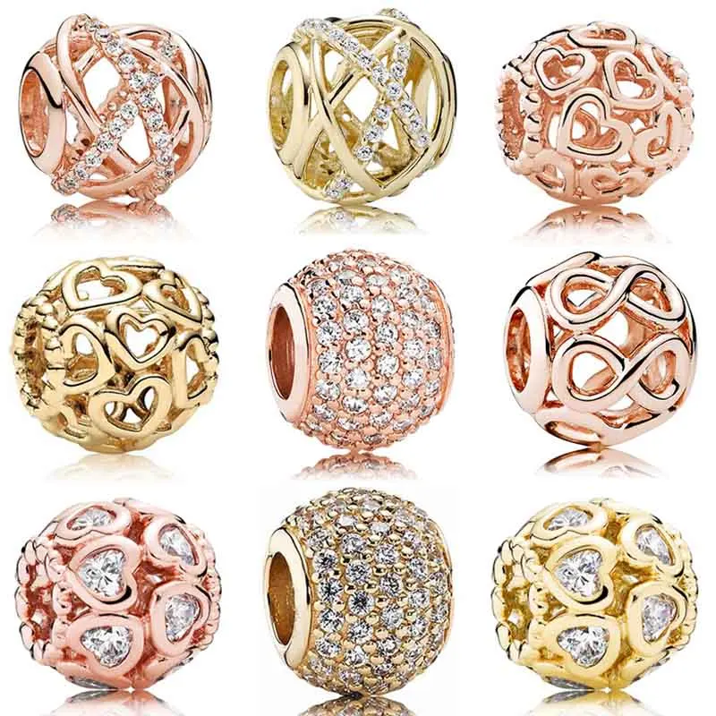 

Бусины из серебра 925 пробы с кристаллом «бесконечное сердце»