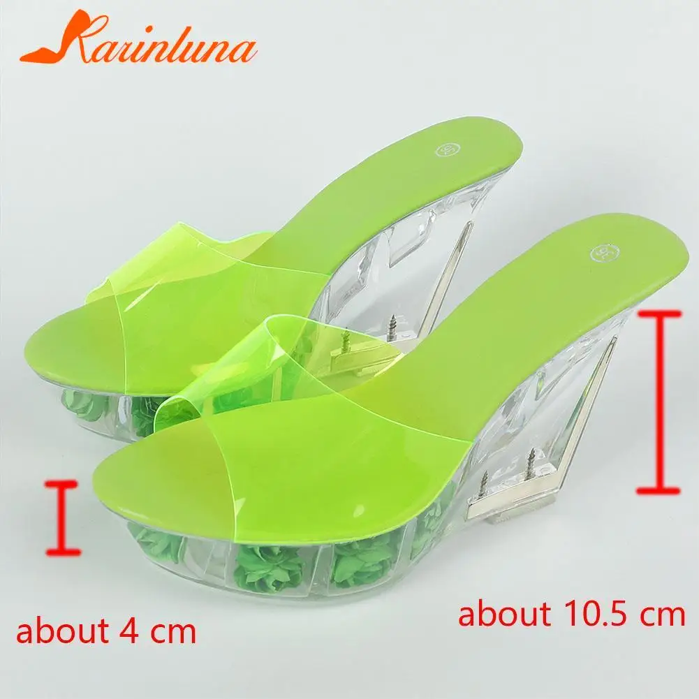 Wedge High Heeled Women Sandals 2023  European Style Sexy Nightclub Queen High Heel Crystal Pump Solid Color Lady Sandals Summer