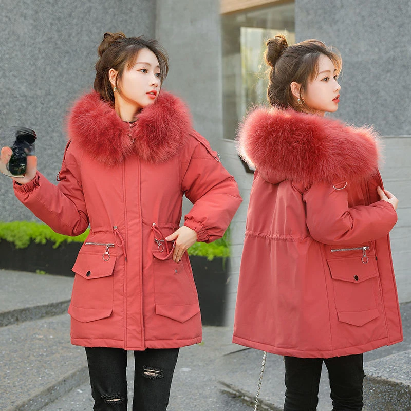 Cotton jacket women's medium length 2022 new winter parka cotton coat women Korean version loose thickened down cotton jackets