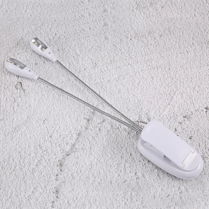 

Подсветка для музыкальной стойки, беласветодиодный светодиодсветильник лампа для чтения с зажимом, работает от USB и батареек AAA, лампа для чтения в кровати, 4 уровня яркости