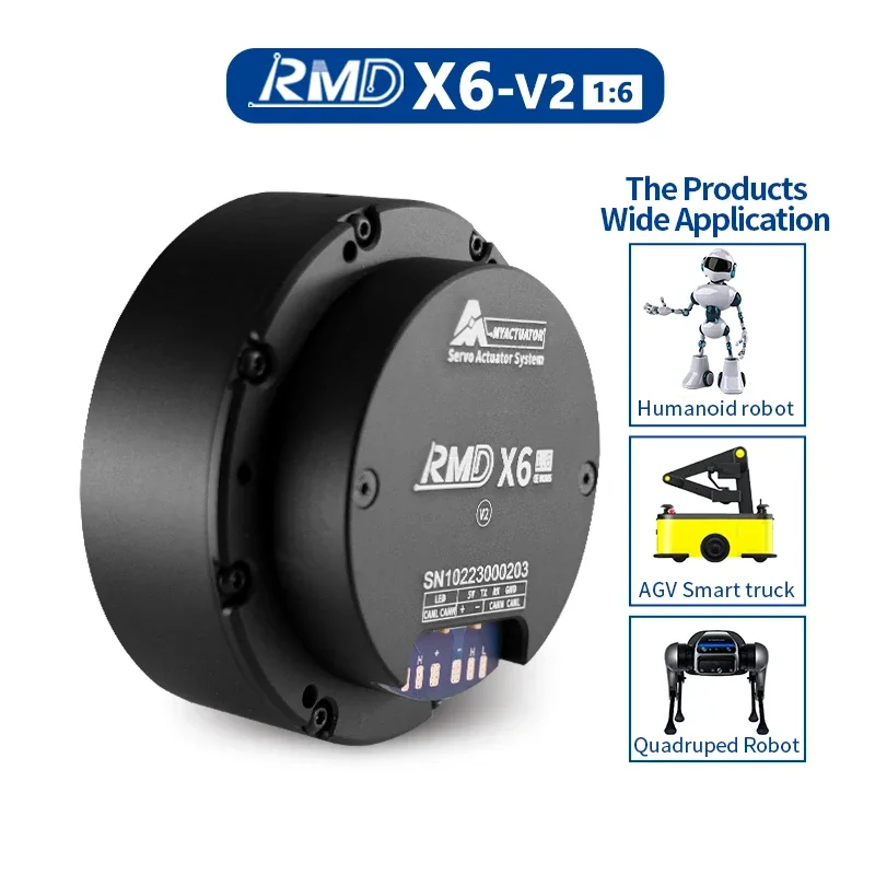 Фото 2026 MYACTUATOR BLDC Серводвигатель с энкодером RMD-X6 V2 1:6 48В DC, высокоточный планетарный редукторный двигатель для экзоскелетов №2