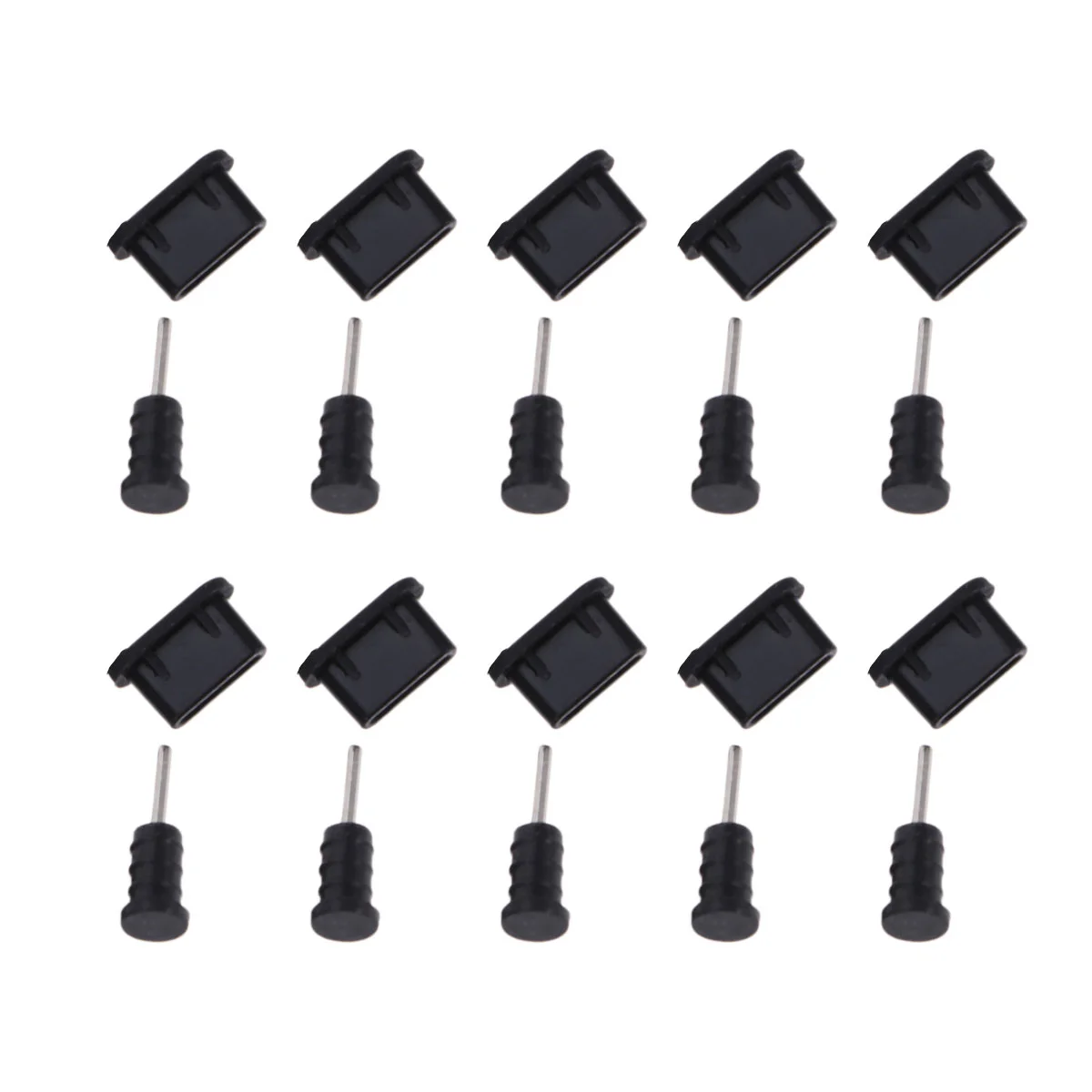 

10 Pairs Headphone Jack Dust Plug Micro USB Earphones Pin Charging Port