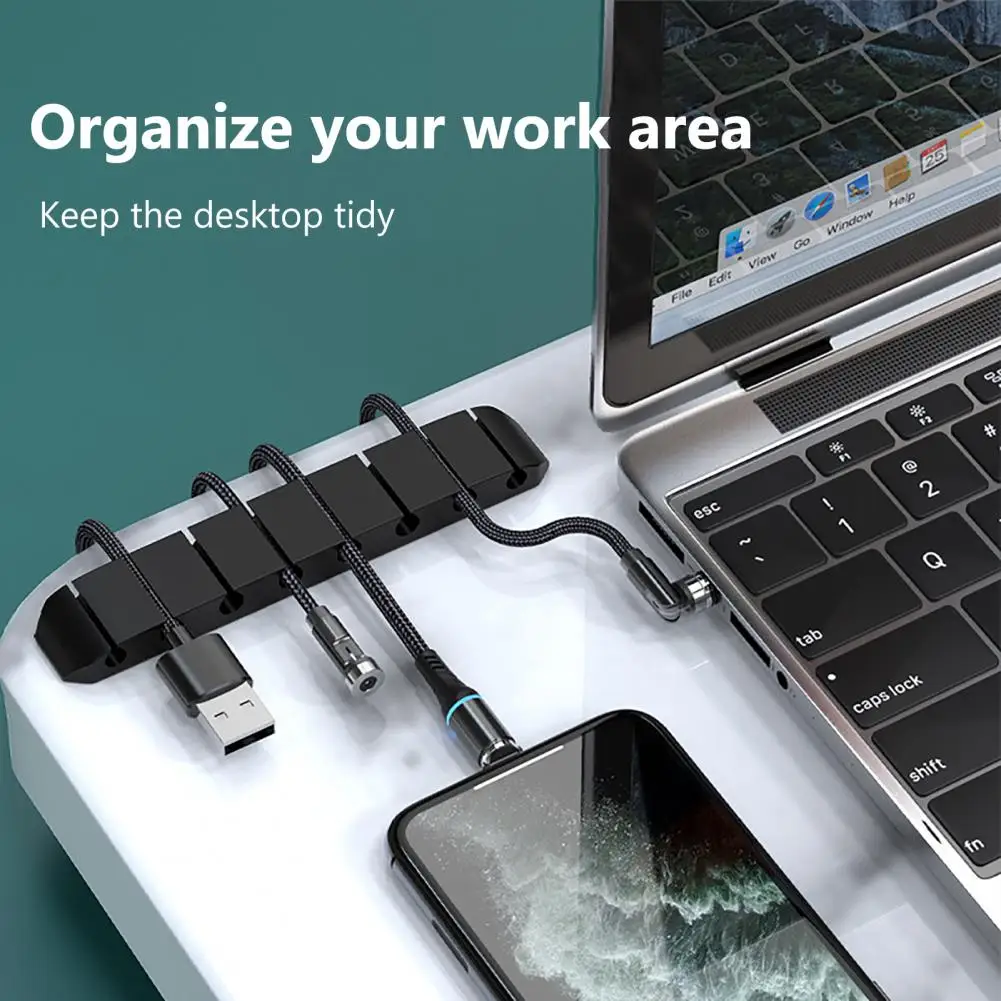 

8 Holes Silicone Cable Winder Organizer Management Wire Holder Flexible USB Cable Winder Mouse Keyboard Earphone Cable Organizer